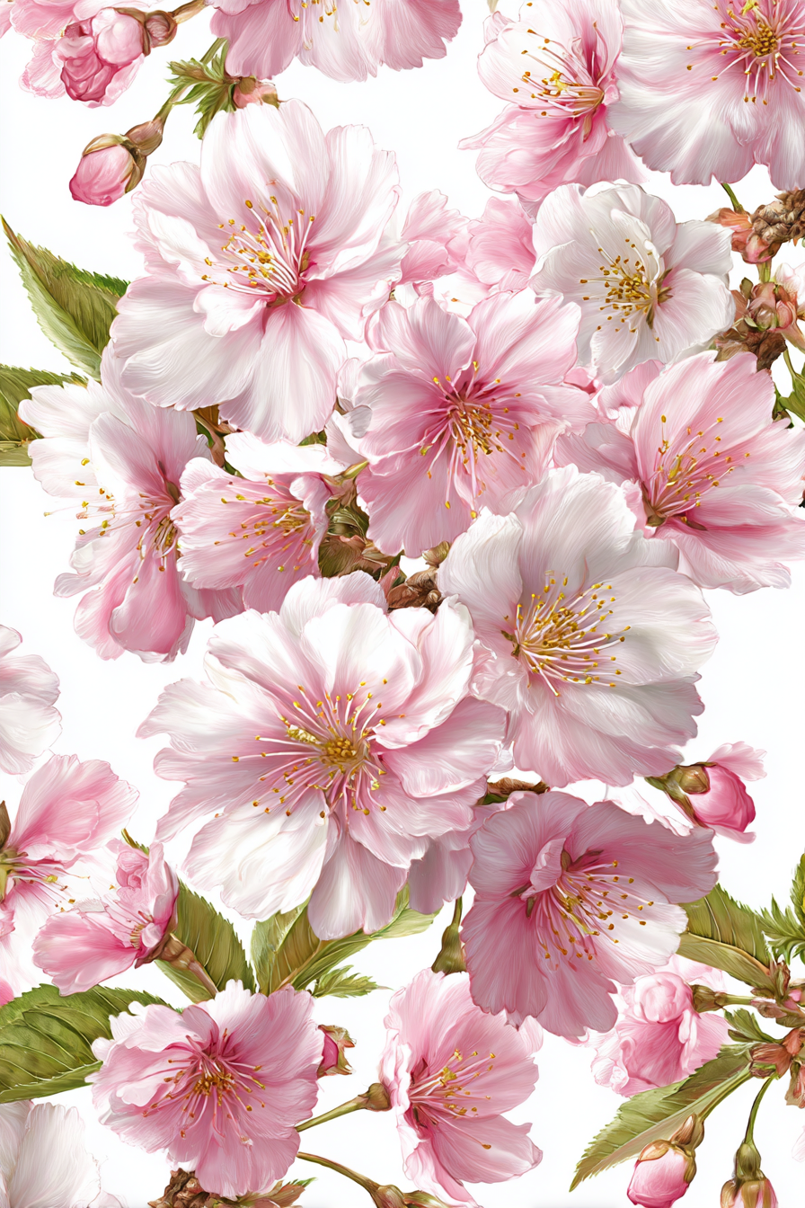 Zarte Rosa Blüten Zweige | Japanische Zierkirsche | Blumen