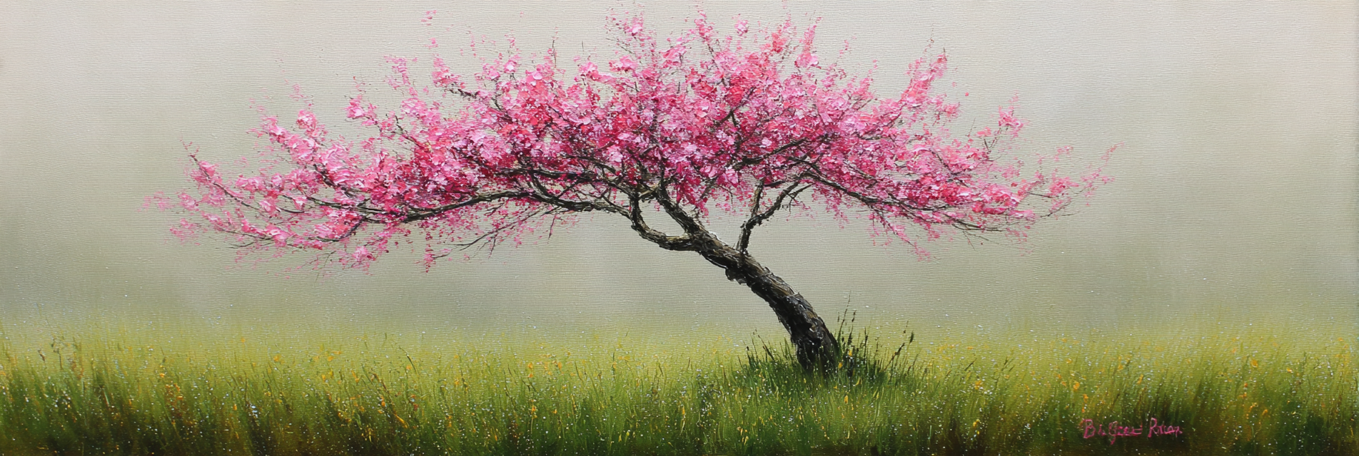 Frühlingsbaum Im Morgennebel | Japanische Zierkirsche | Blumen