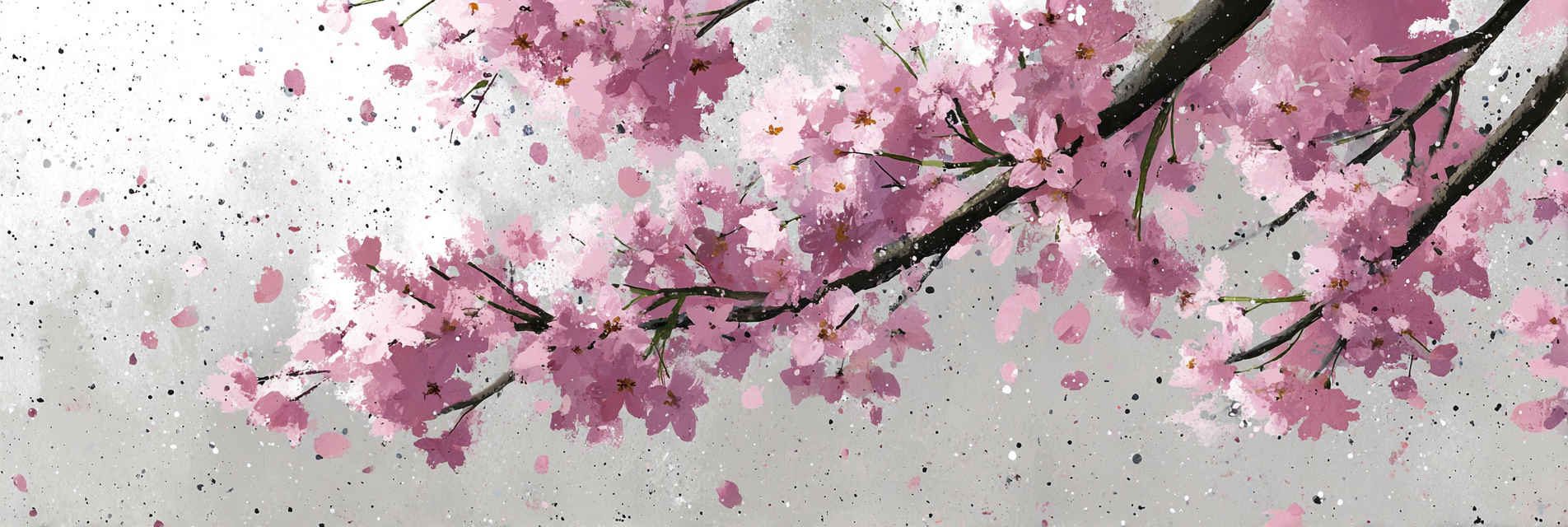 Zarte Kirschblüten Frühlingsmalerei | Japanische Zierkirsche | Blumen