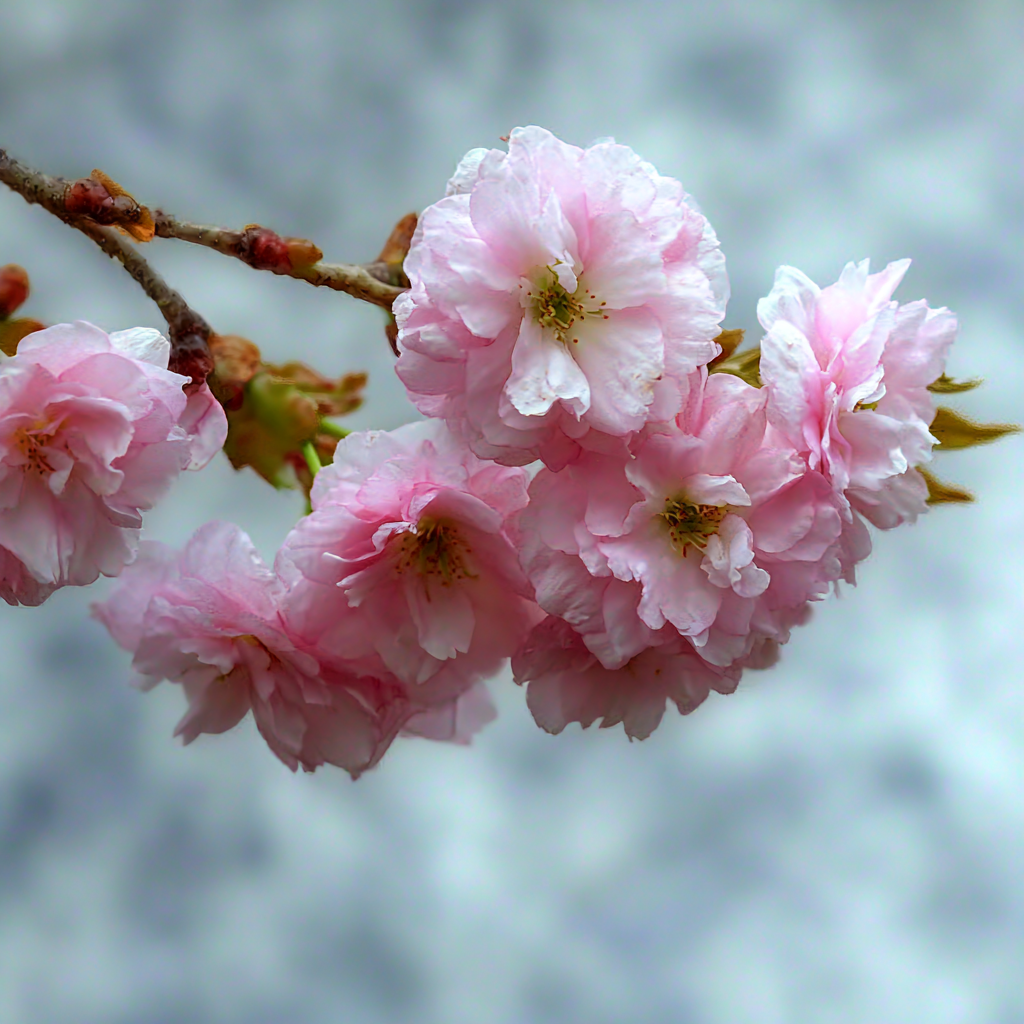 Zartrosa Blüten Am Zweig | Japanische Zierkirsche | Blumen