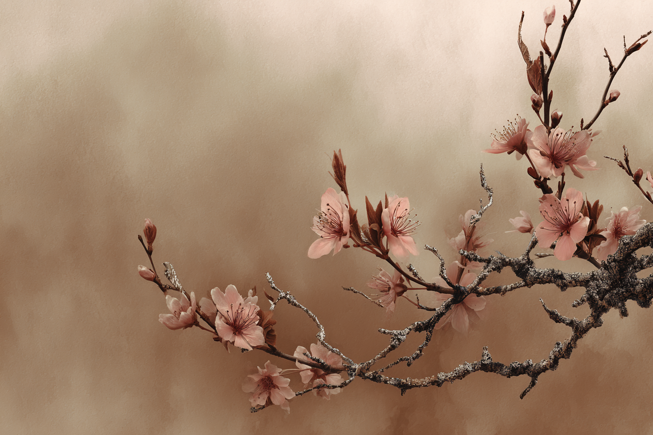 Zarter Frühlingszweig Mit Rosa Blüten | Japanische Zierkirsche | Blumen