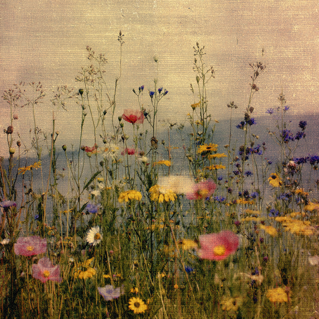 Wiese Mit Wilden | Mohn  Pusteblume  Kornblume | Blumen
