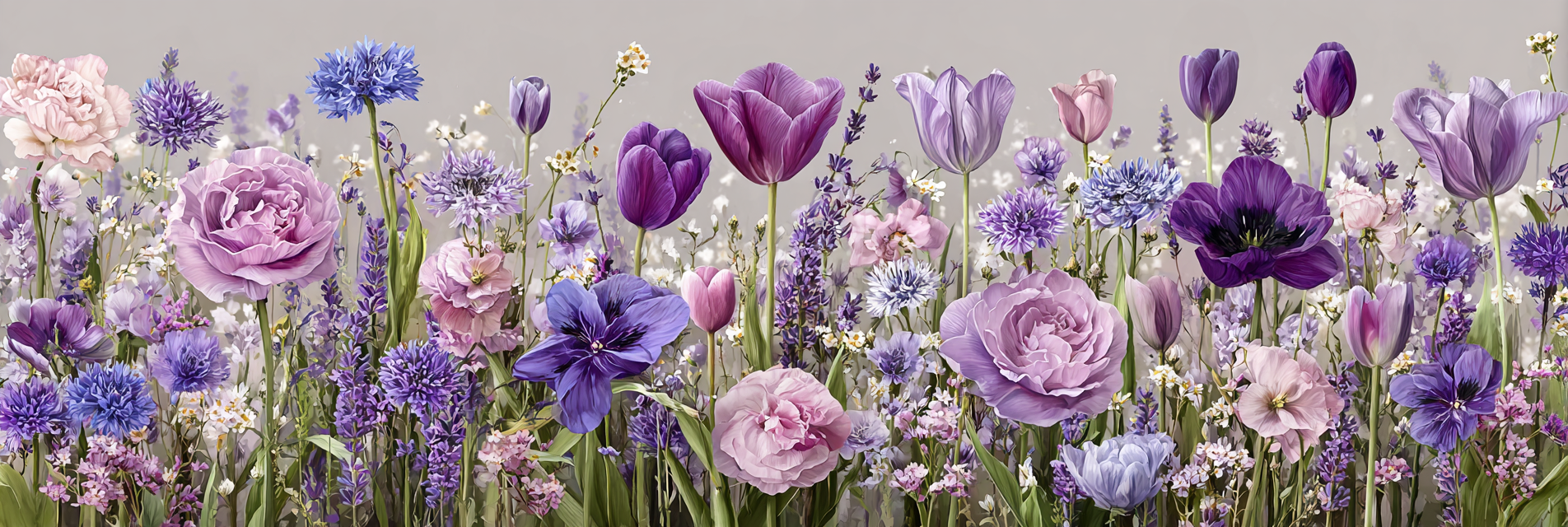Bunte Florale Pracht Mit Rosen Und Tulpen | Rosen Tulpen Lavendel | Blumen
