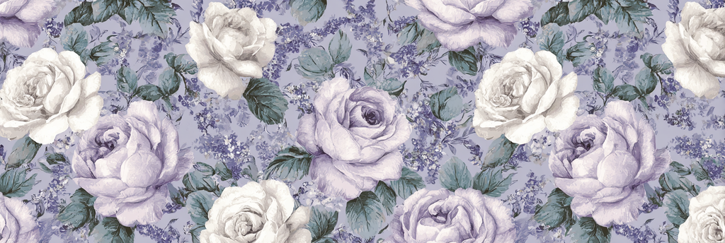 Zartes Rosenmuster Auf Lavendel Hintergrund | Rosen Tulpen Lavendel | Blumen