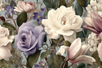 Illustration Mit Rosen Und Blättern In Malerischem Stil | Rosen Tulpen Lavendel | Blumen