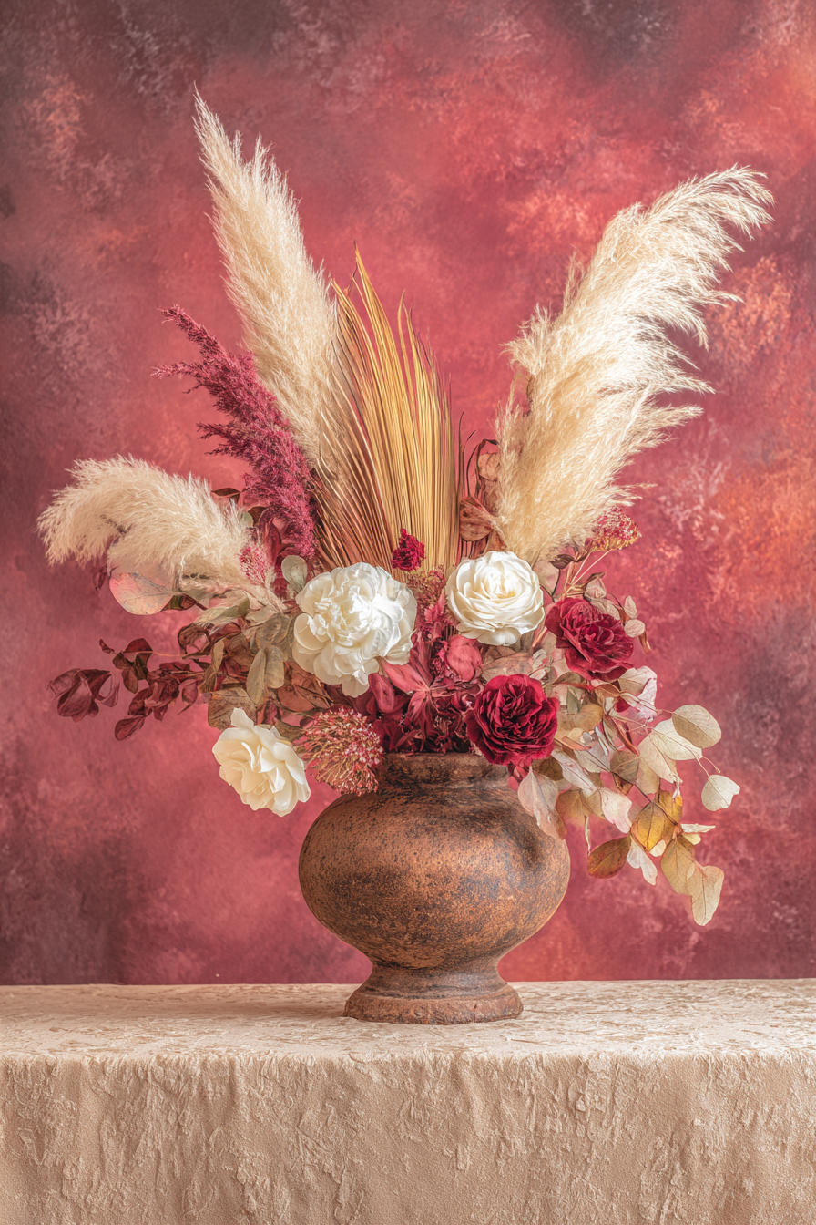 Trocken Retro Flowers Getrocknete Dekorative Anordnung In Rustikalem Vase | Trockenblumen Retro Flowers | Blumen