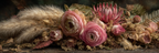 Trocken Retro Flowers Florale Anordnung Mit Rosen Und Getrockneten Pflanzen Elegant Kunstvoll | Trockenblumen Retro Flowers | Blumen