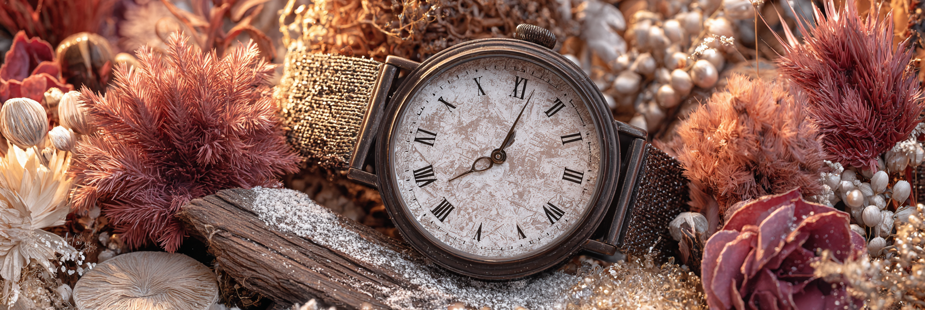 Trocken Retro Flowers Vintage Uhr Mit Trockenen Und Pflanzen | Trockenblumen Retro Flowers | Blumen