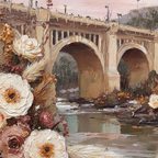 Trocken Retro Flowers Brücke Über Wasser Mit Und Folienteichen | Trockenblumen Retro Flowers | Blumen
