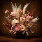 Trocken Retro Flowers Getrocknete In Vase Mit Pampasgras Und Rosen | Trockenblumen Retro Flowers | Blumen