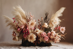 Trocken Retro Flowers Schmucker Strauss Mit Rosen Und Dekorativem Gras | Trockenblumen Retro Flowers | Blumen