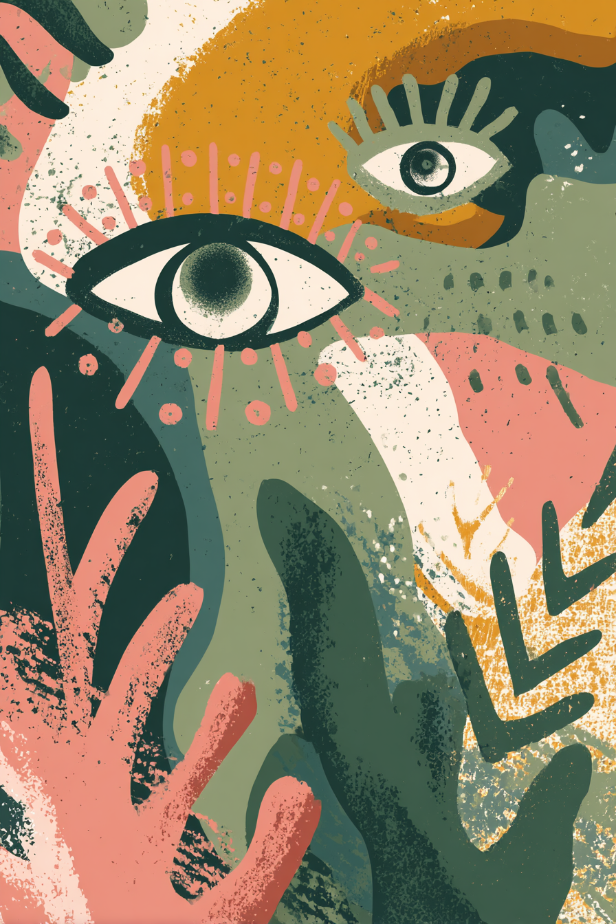 Abstrakte Augen Illustration Moderne Kunst | Boho Eklektisch | Einrichtungsstile