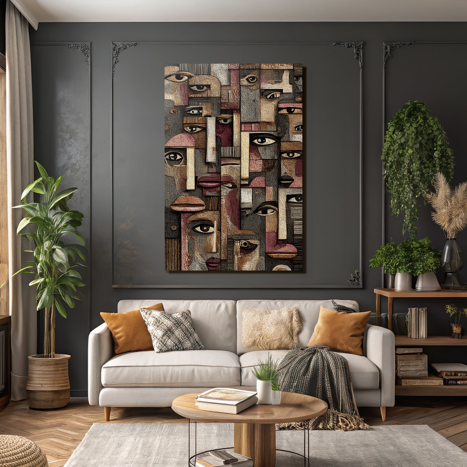 Abstrakte Gesichter Farben Formen Texturen