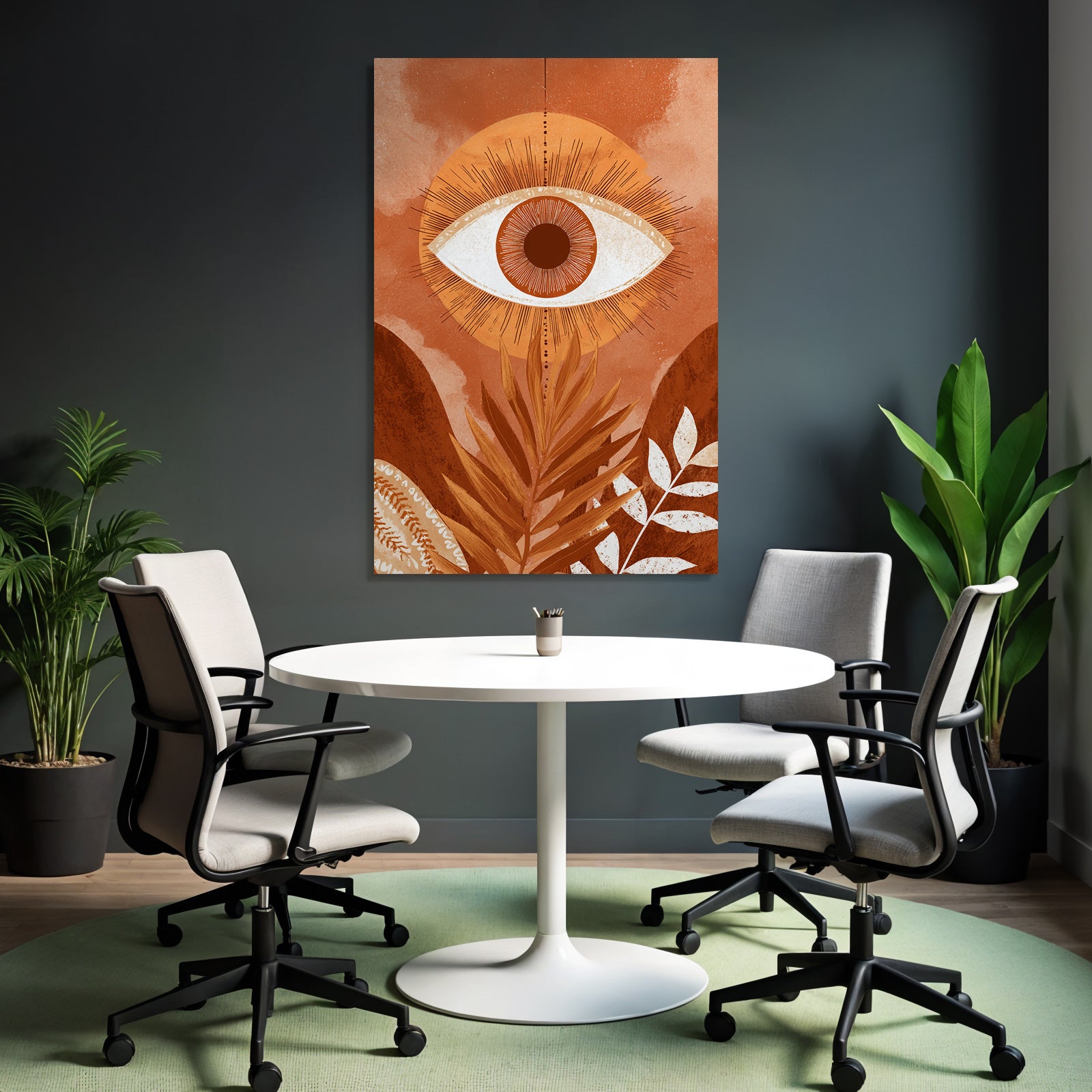 Auge Sonne Blatt Illustratio Orange Erde Tones