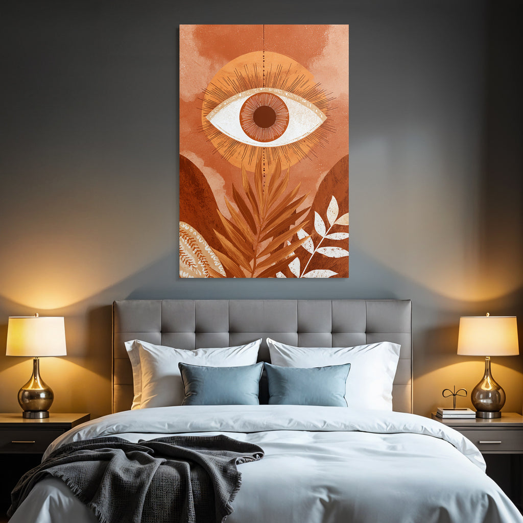 Auge Sonne Blatt Illustratio Orange Erde Tones