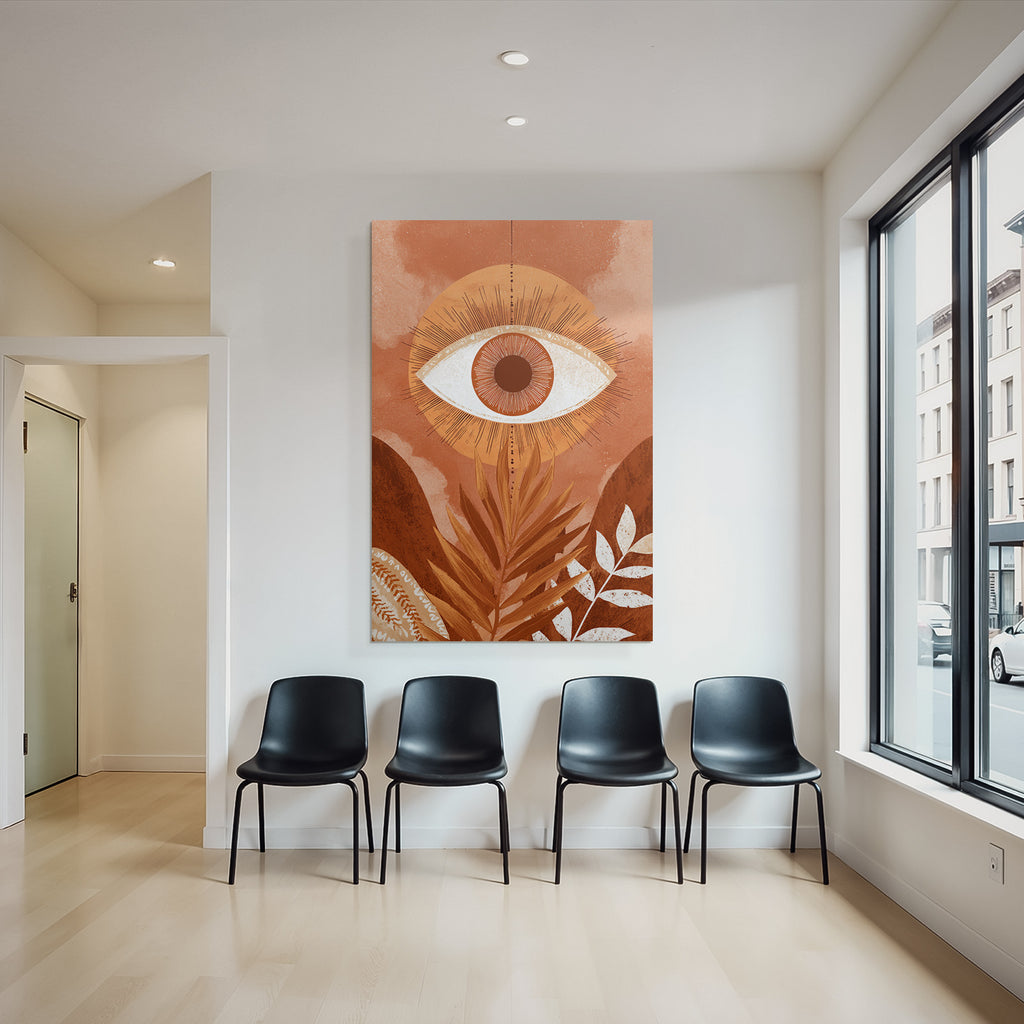 Auge Sonne Blatt Illustratio Orange Erde Tones