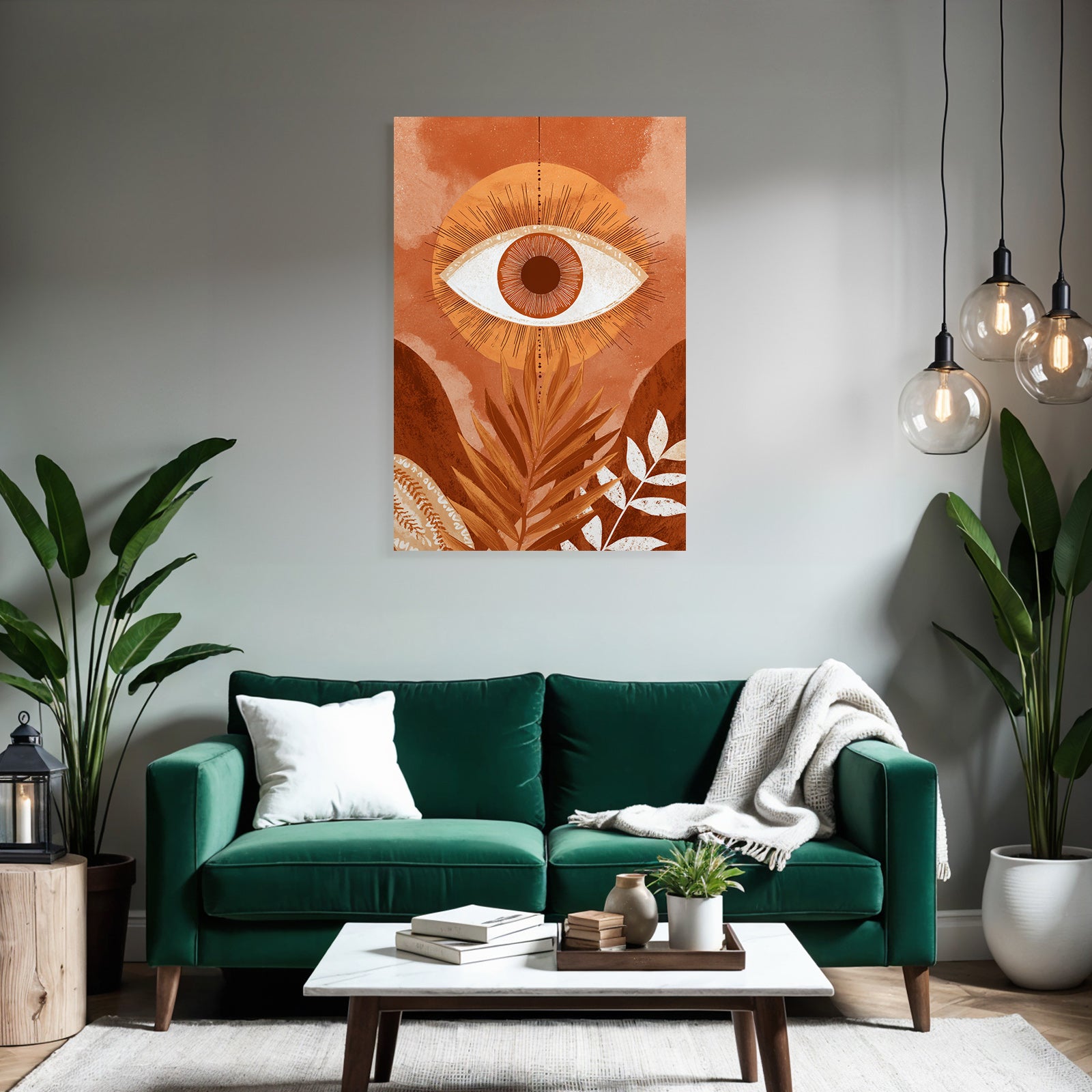 Auge Sonne Blatt Illustratio Orange Erde Tones