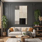 Beige Weiss Black Patchwork Muster Textur