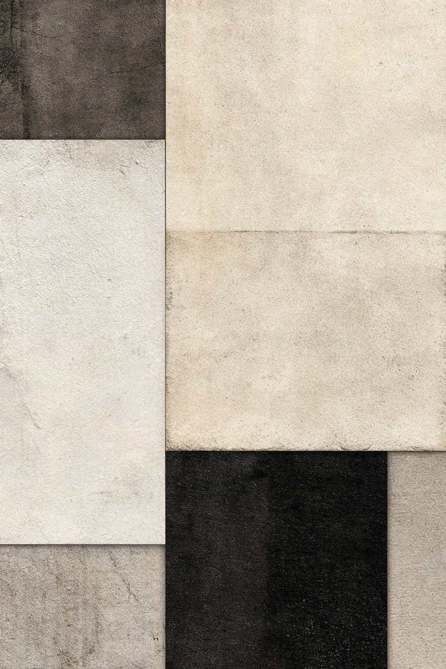 Beige Weiss Black Patchwork Muster Textur | Boho Eklektisch | Einrichtungsstile