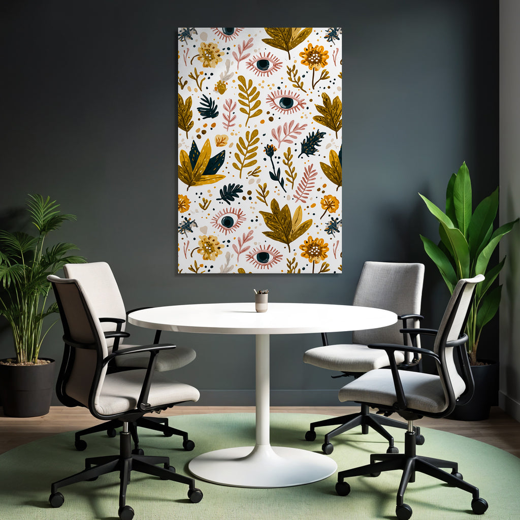 Blumen Und Augen Auf Weissem Hintergrund