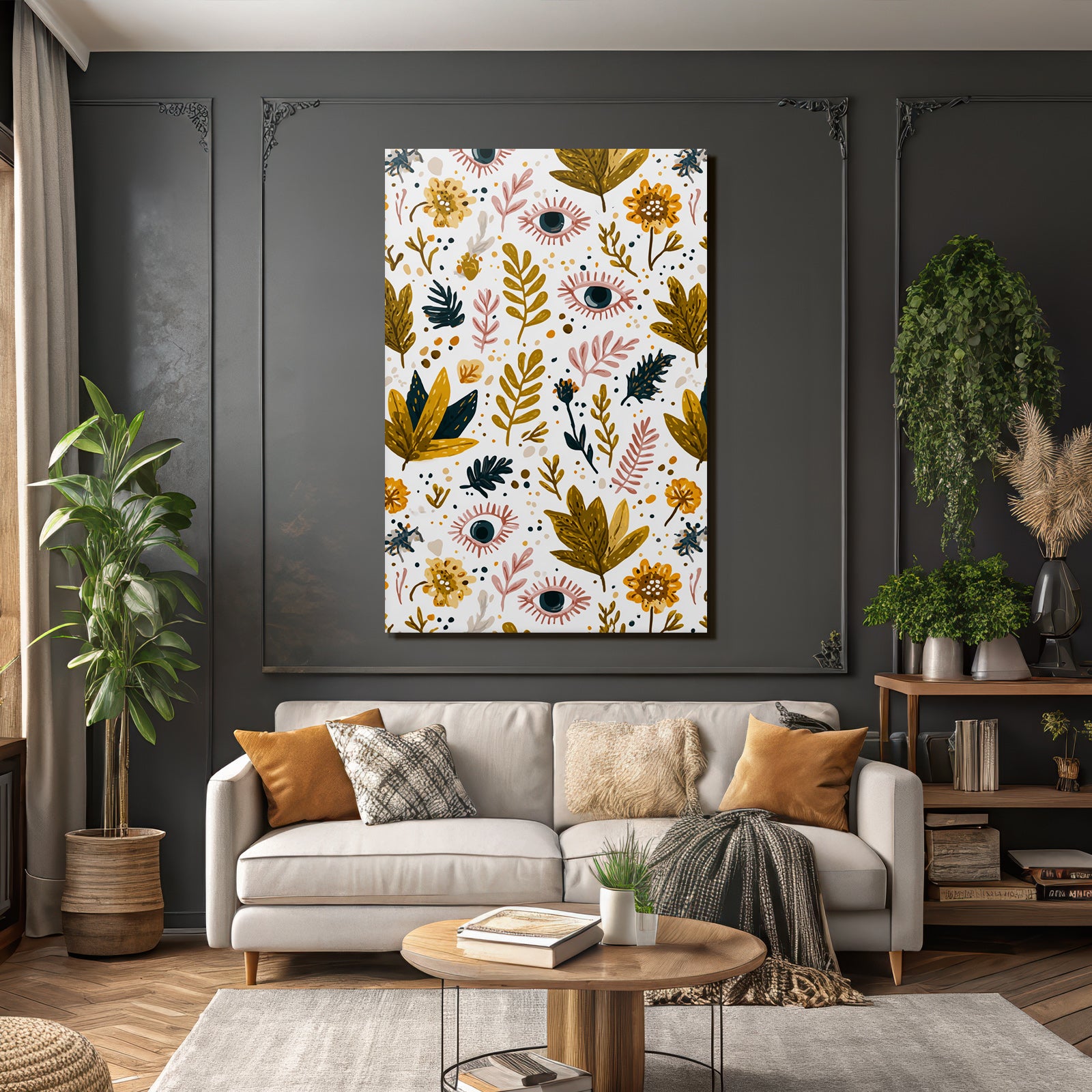 Blumen Und Augen Auf Weissem Hintergrund