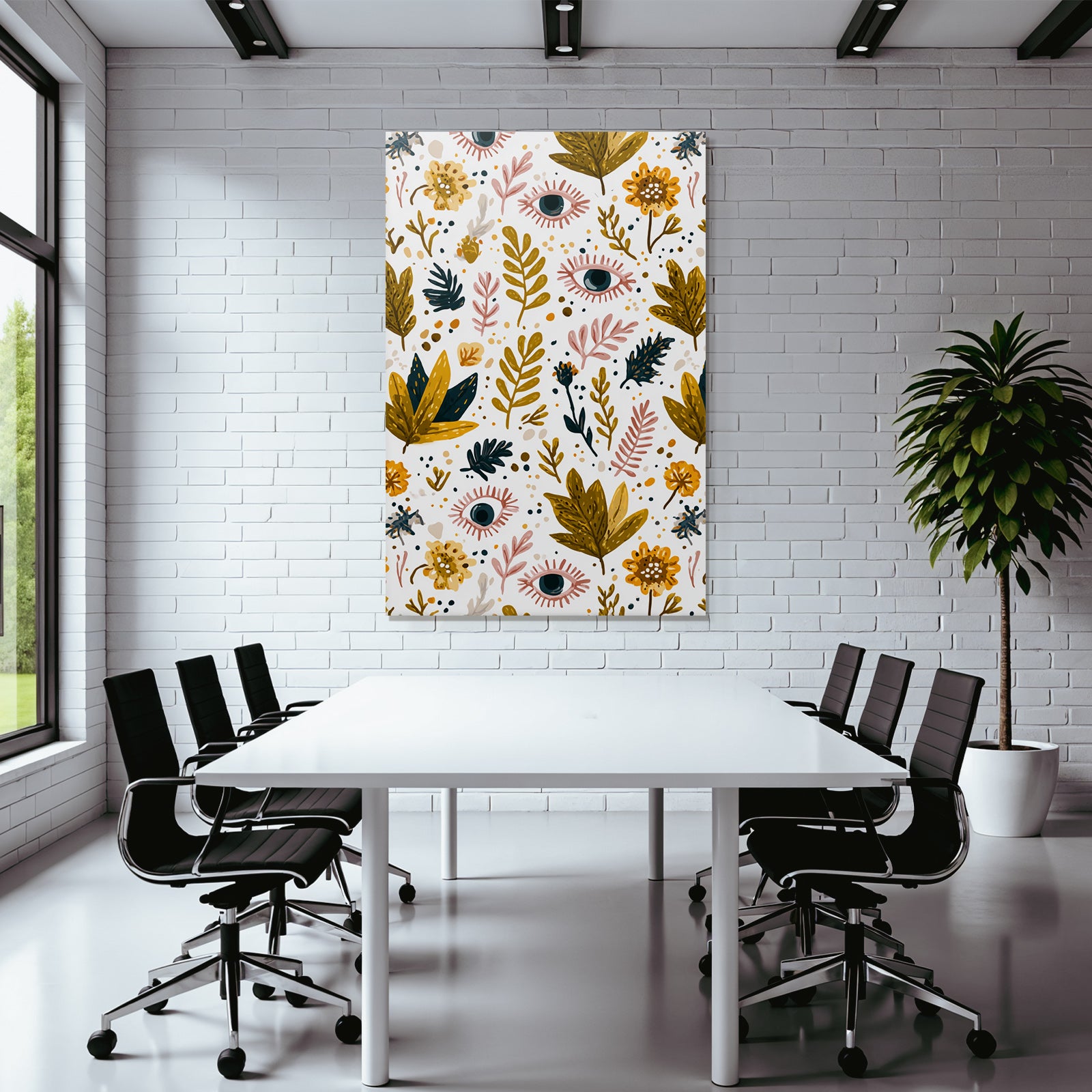 Blumen Und Augen Auf Weissem Hintergrund