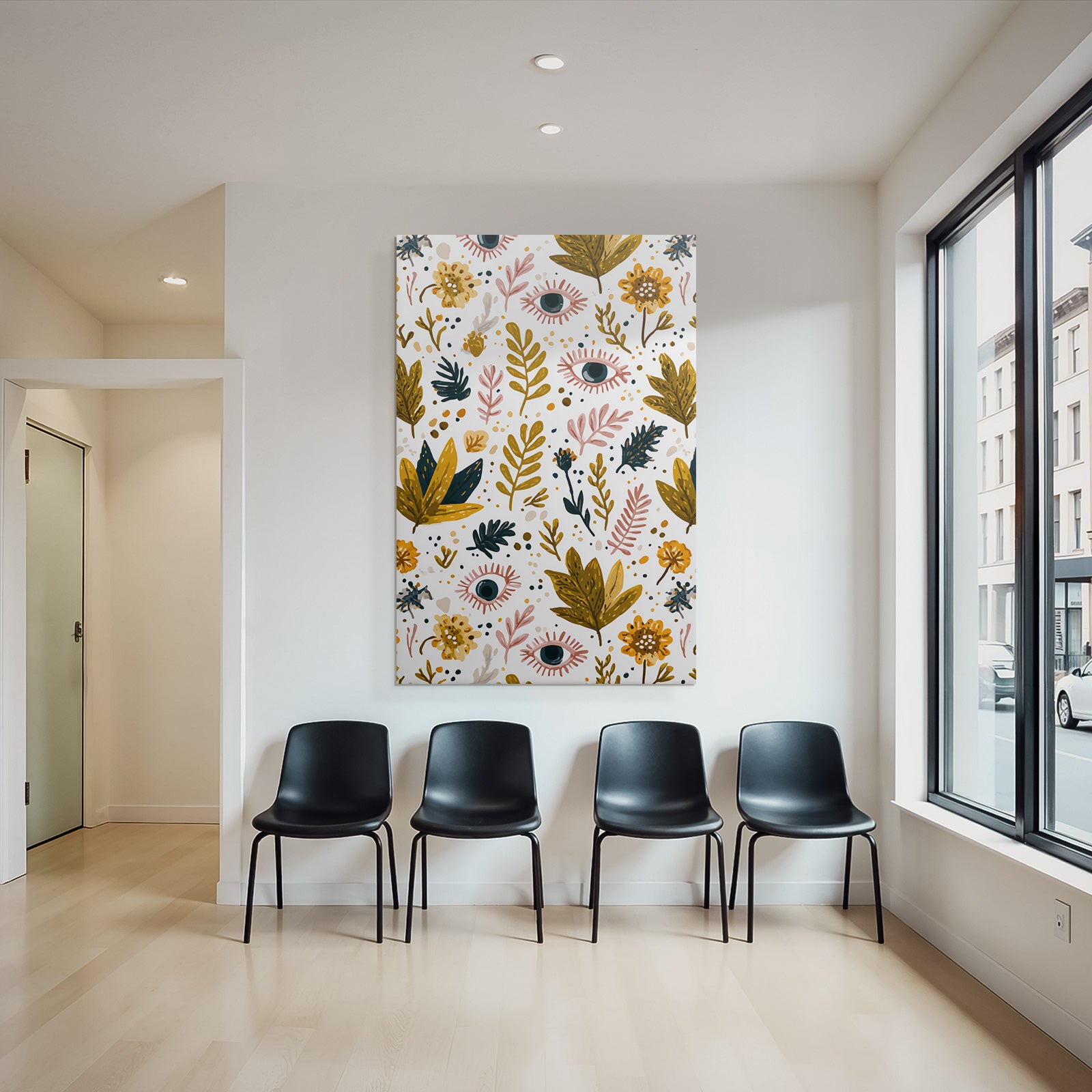 Blumen Und Augen Auf Weissem Hintergrund