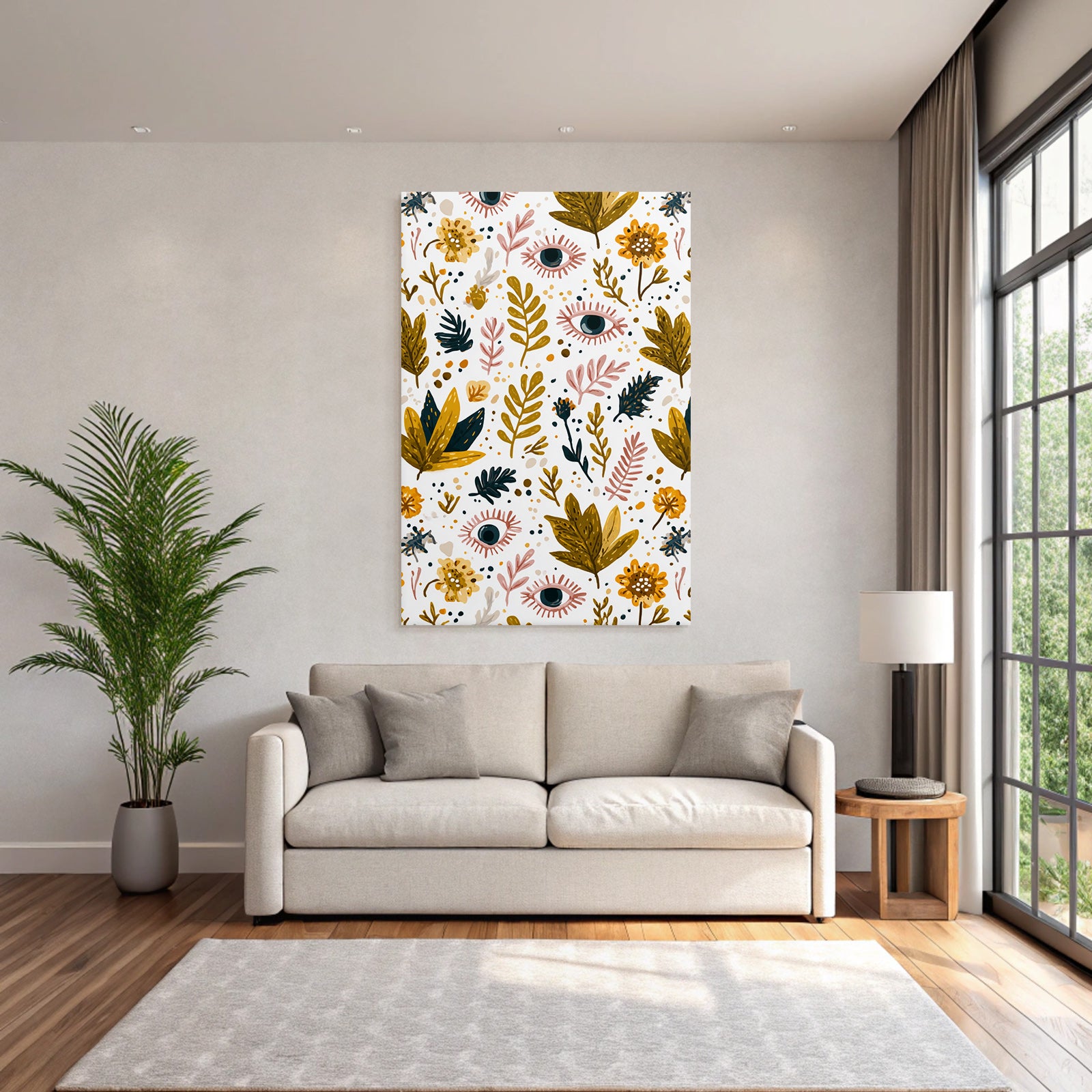 Blumen Und Augen Auf Weissem Hintergrund