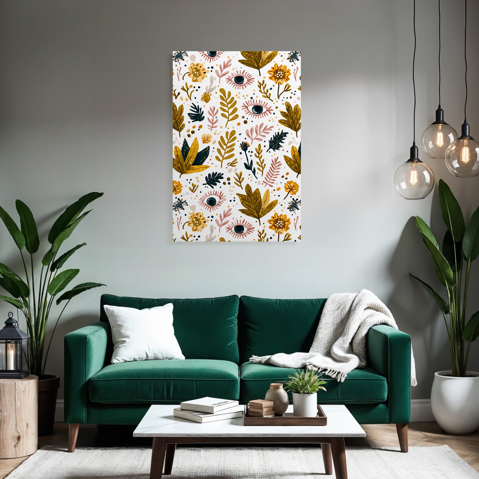 Blumen Und Augen Auf Weissem Hintergrund