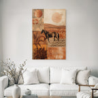 Collage Pferd Geometrische Formen Natuerliche Elemente