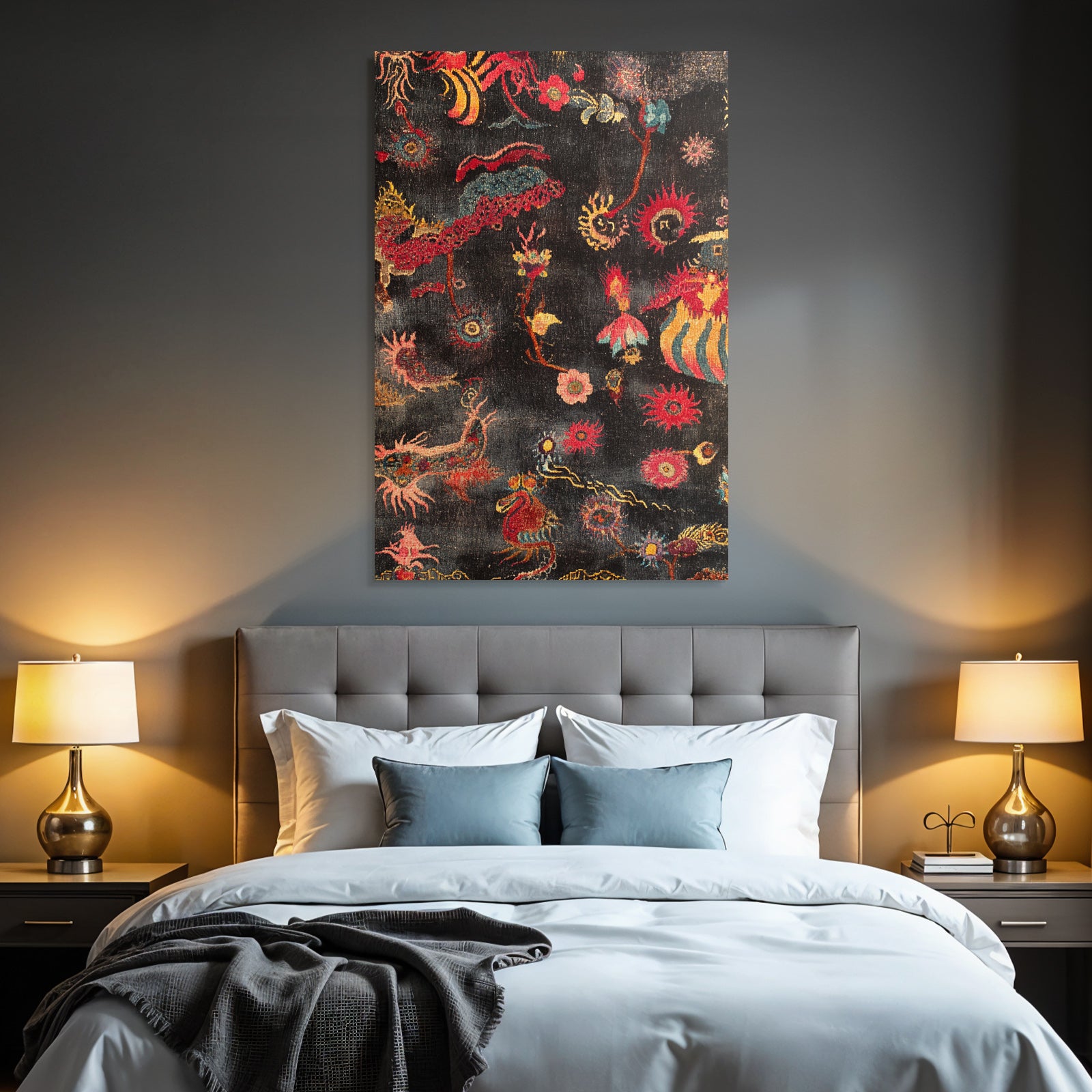 Dekorativer Stoff Mit Floralen Motiven