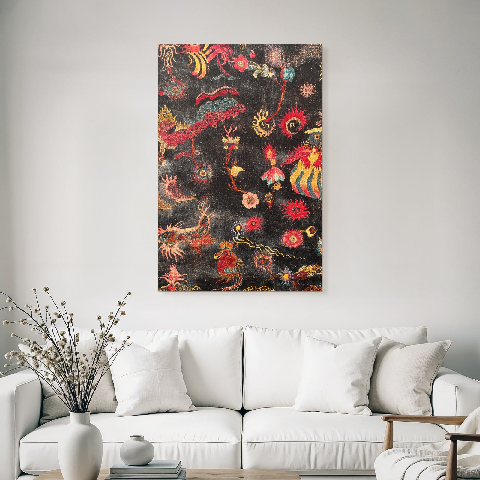 Dekorativer Stoff Mit Floralen Motiven
