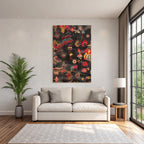 Dekorativer Stoff Mit Floralen Motiven