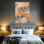 Dekoratives Sonnenmotiv Auf Orange Hintergrund