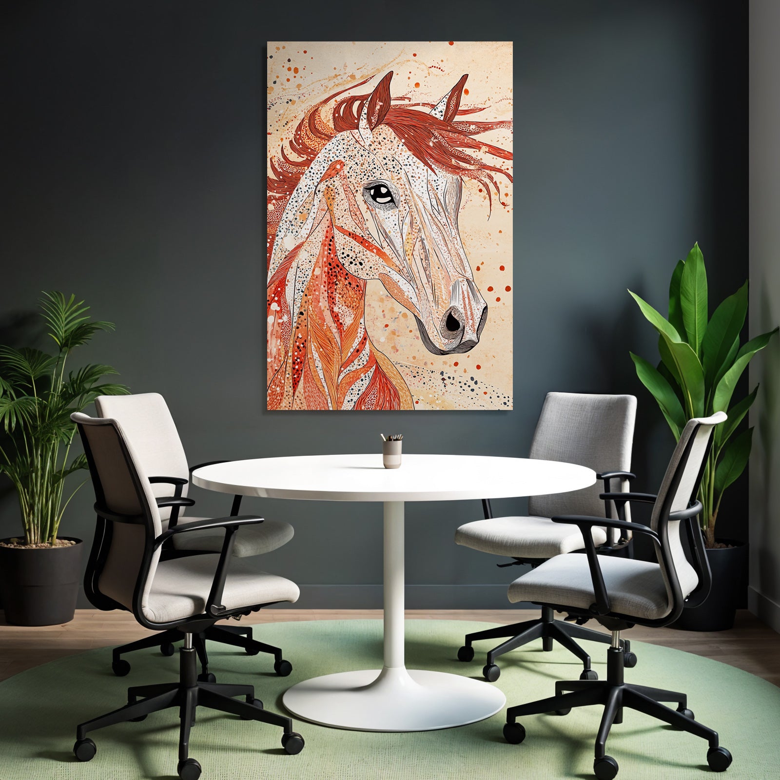 Kunstvolles Pferd Mit Mustern
