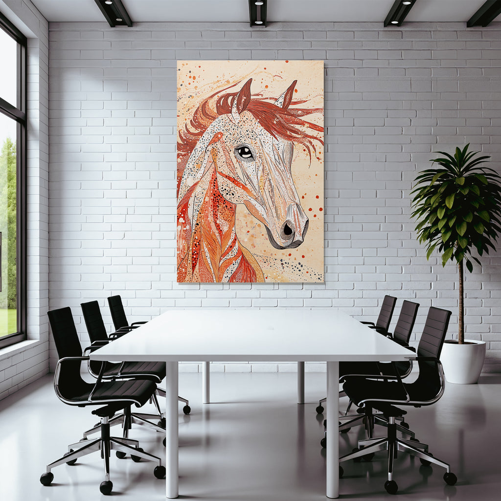 Kunstvolles Pferd Mit Mustern