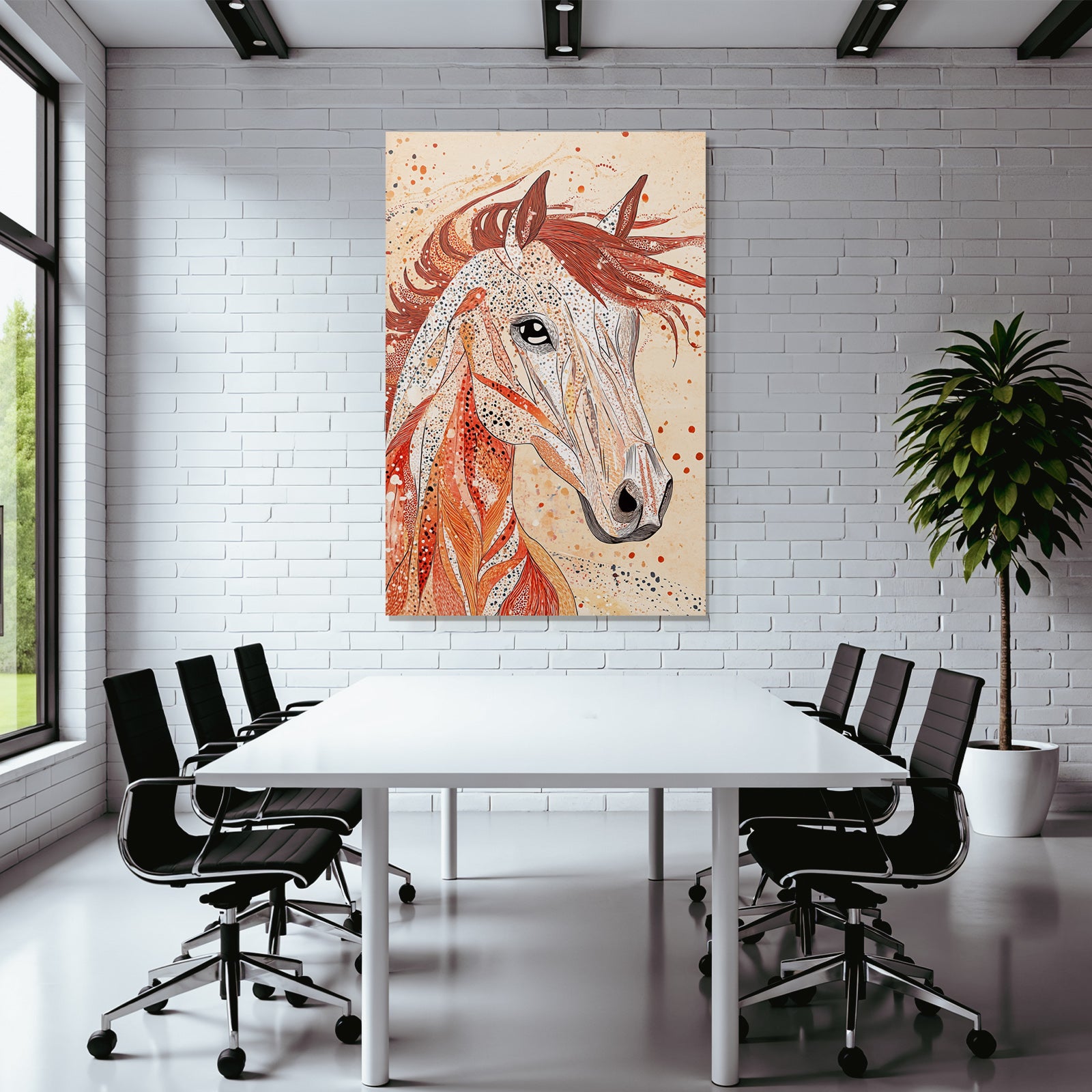 Kunstvolles Pferd Mit Mustern
