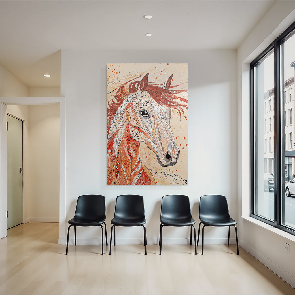 Kunstvolles Pferd Mit Mustern