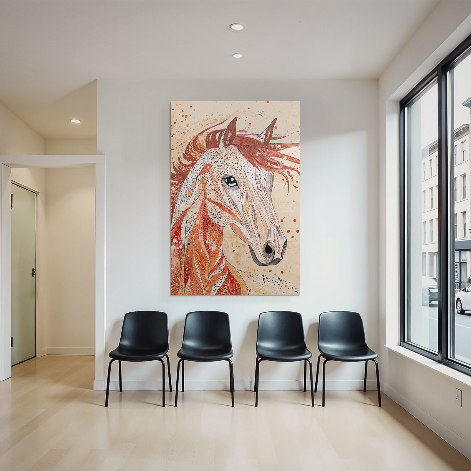 Kunstvolles Pferd Mit Mustern