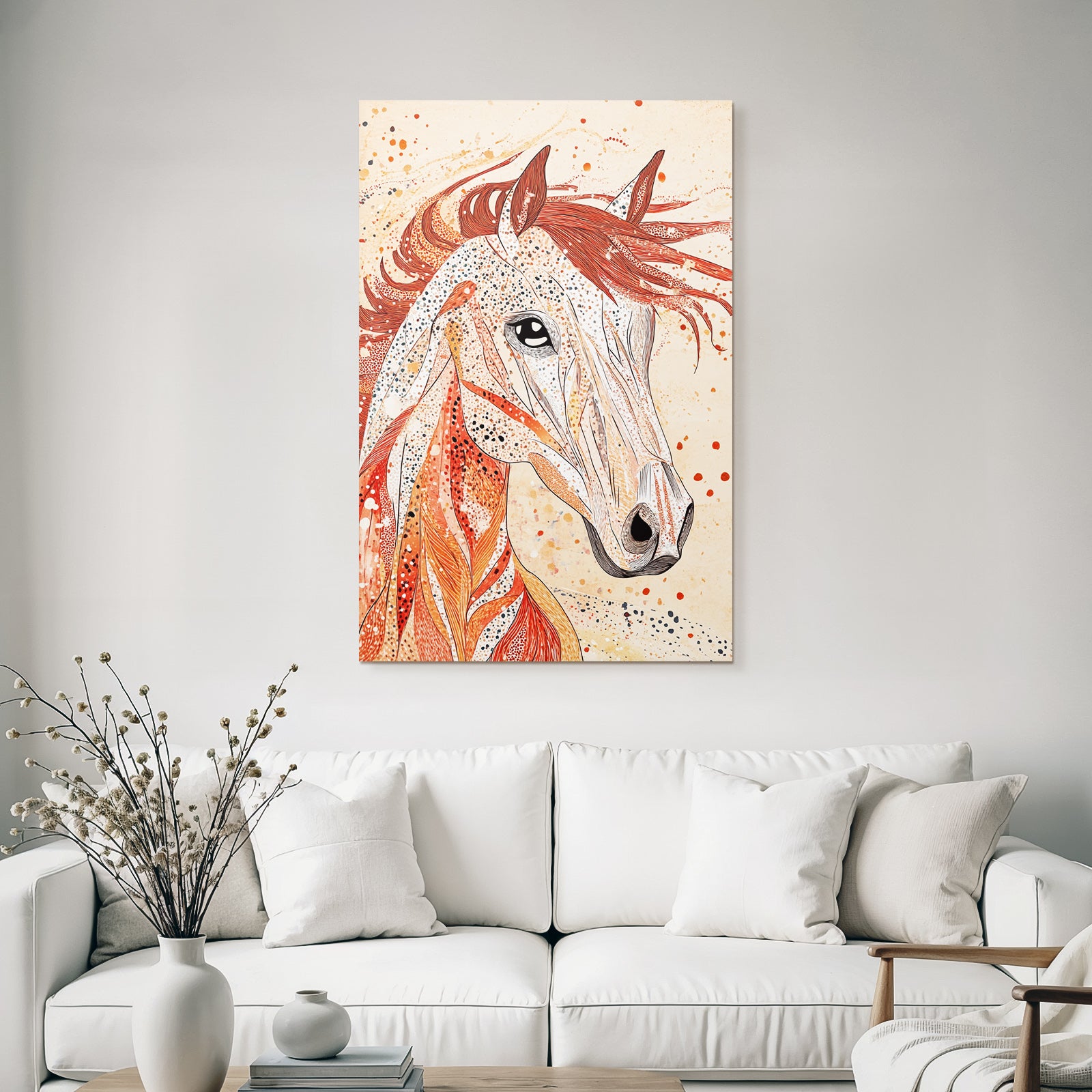 Kunstvolles Pferd Mit Mustern
