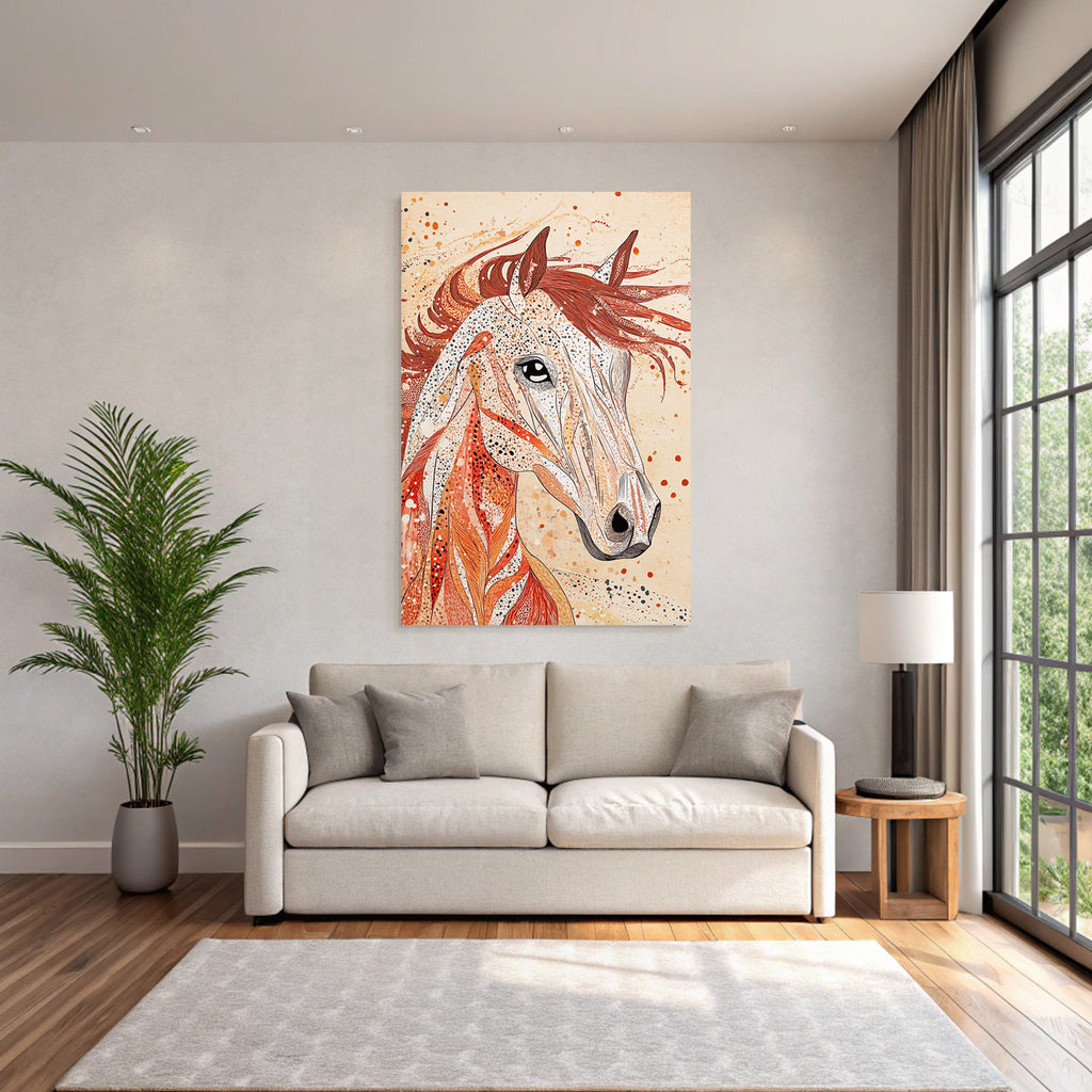 Kunstvolles Pferd Mit Mustern