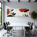 Abstrakte Elemente Blatt Formen Farbe Black Orange Creme