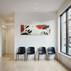 Abstrakte Elemente Blatt Formen Farbe Black Orange Creme