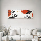 Abstrakte Elemente Blatt Formen Farbe Black Orange Creme