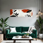 Abstrakte Elemente Blatt Formen Farbe Black Orange Creme