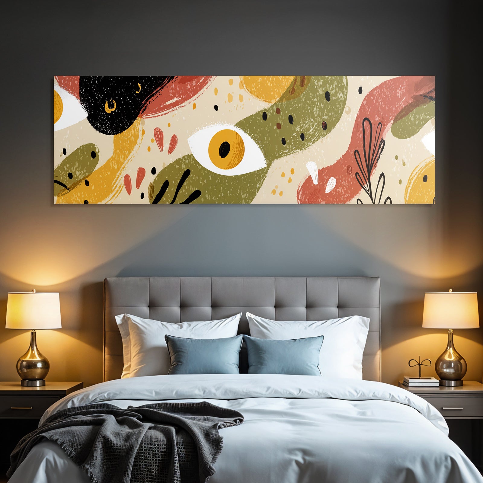 Abstrakte Illustration Mit Bunten Formen Und Augen