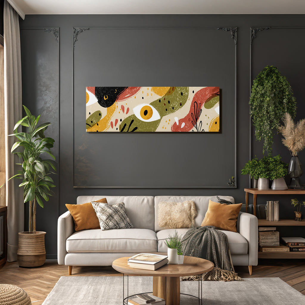 Abstrakte Illustration Mit Bunten Formen Und Augen