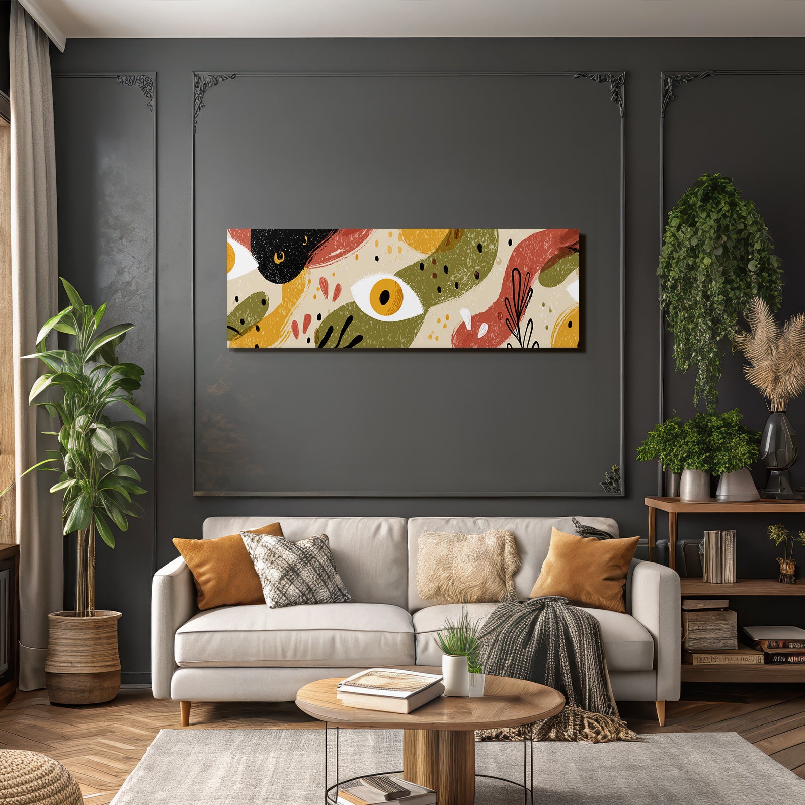 Abstrakte Illustration Mit Bunten Formen Und Augen