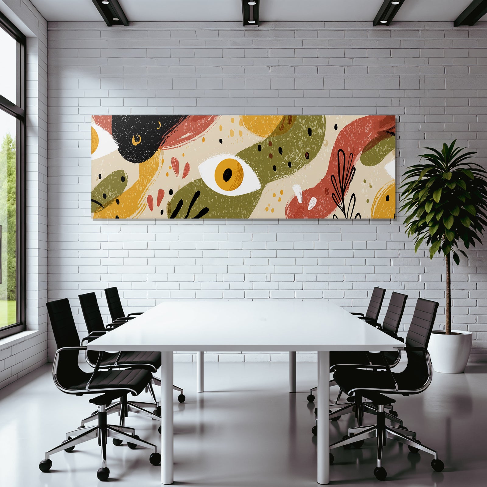 Abstrakte Illustration Mit Bunten Formen Und Augen