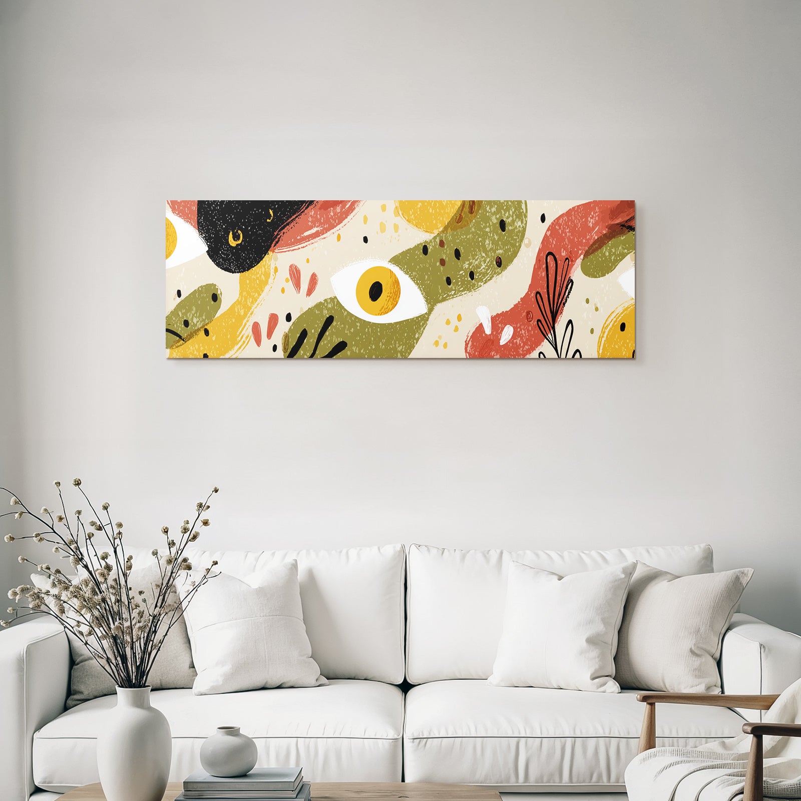 Abstrakte Illustration Mit Bunten Formen Und Augen